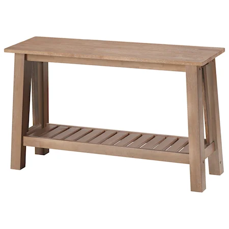 Transitional 50" Sofa Table with Slatted Shelf