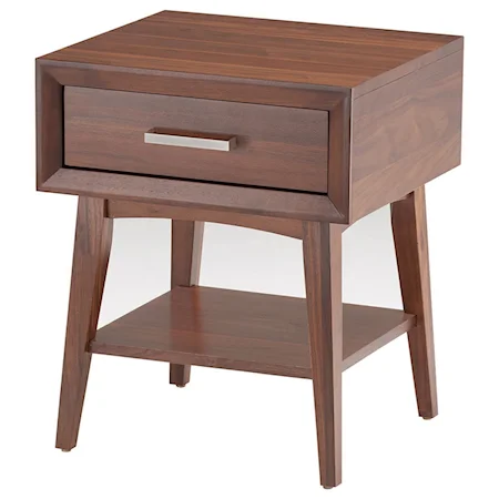 Contemporary Chairside Table with Open Shelf and