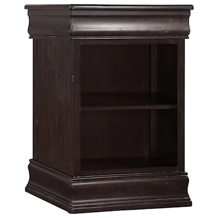 Transitional 1 Drawer Nightstand with Felt Lining and 2 Open Shelves