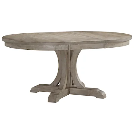 Transitional Oval Dining Table with 18" Butterfly Leaf