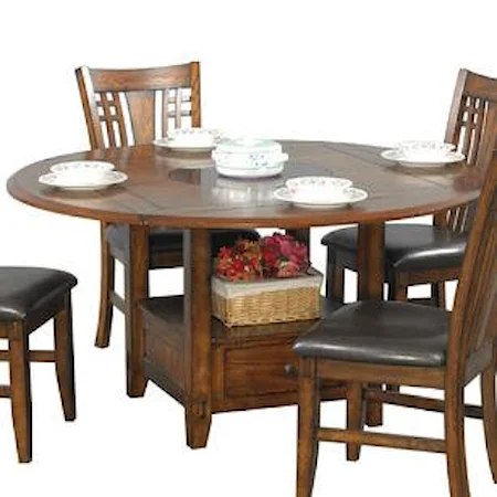 Round Dining Table with Granite Lazy Susan