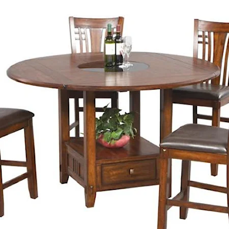 Round Counter Table w/ Round Granite Lazy Susan