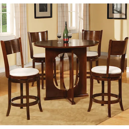 5 Piece 42" Counter Height Pub Table and Swivel Counter Stool