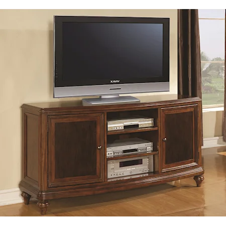 Two-Tone Entertainment Console with Convex Front