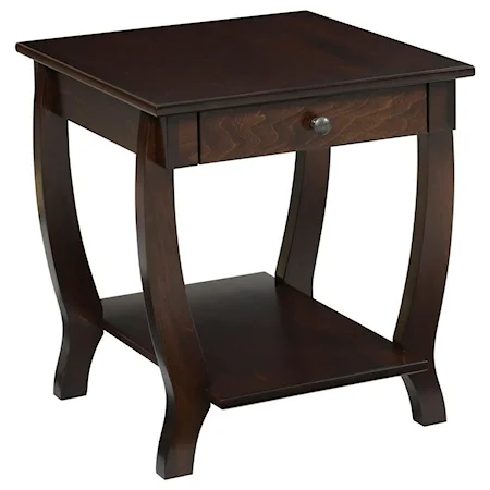 Transitional Solid Wood End Table
