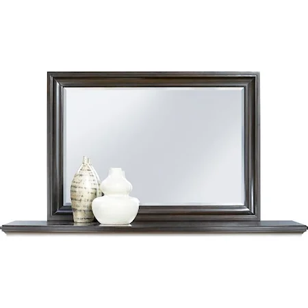 Dark Cherry Framed Landscape Mirror