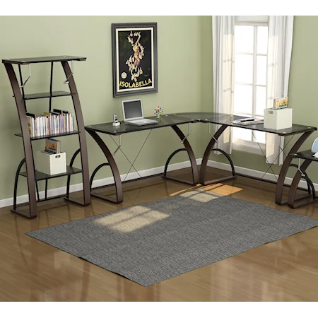 4-Piece Contemporary L-Shape Desk